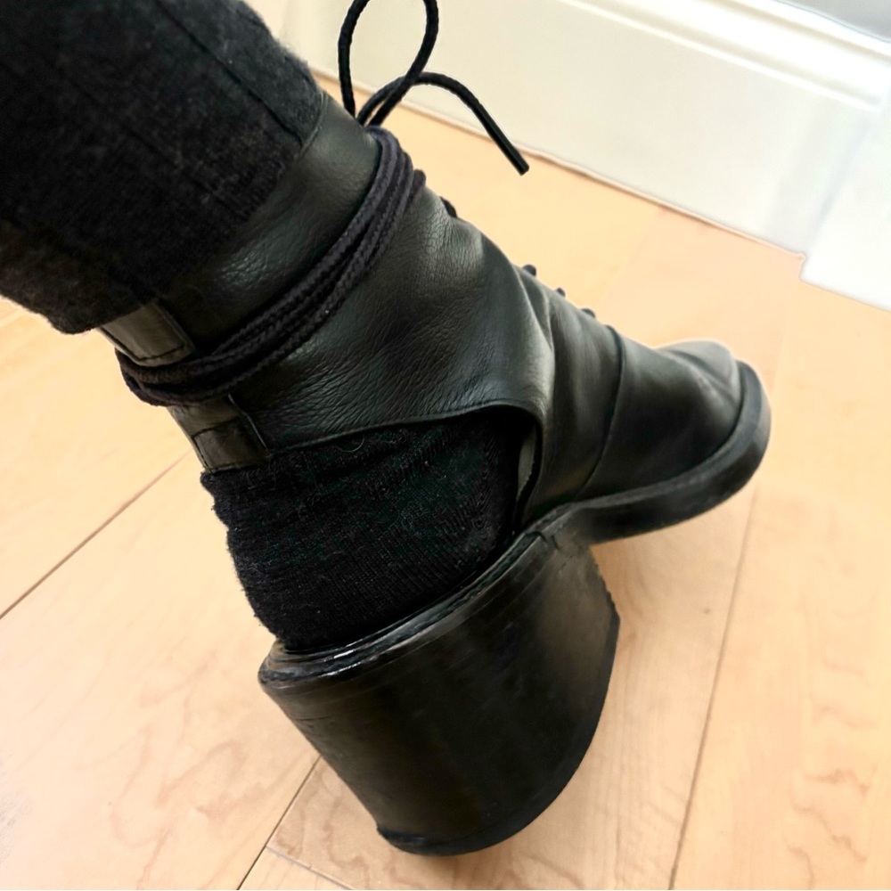 Rodeo Drive 90’s couture! Open Heel ankle Boots Lace Ties Leather Womens 8 - Picture 7 of 8